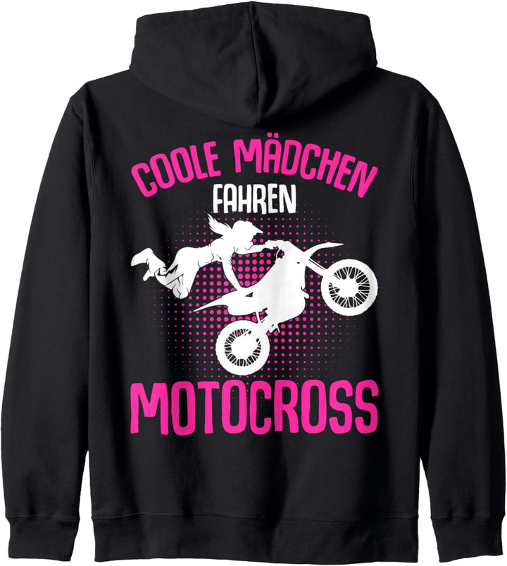 Coole Mädchen fahren Motocross Dirt Biker Kapuzenjacke