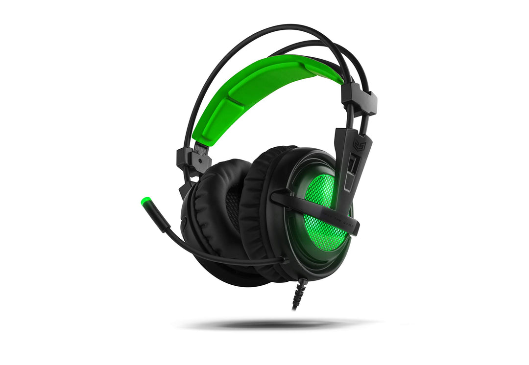 BG Xonar-X6 Binaural Headset, Schwarz, Grün, Kopfhörer – Kopfhörer (Spielkonsole/PC/Spiele, Binaural