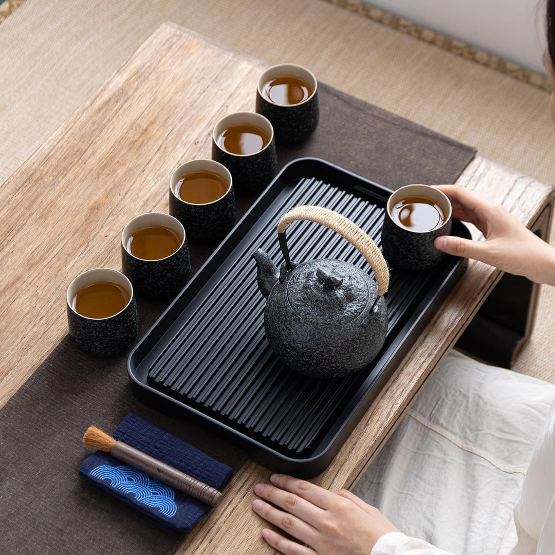 TEANAGOO Komplettes japanisches Teeset mit Tablett, Charcoal Grey, Teekanne Set，China Tea Set, 1 Tee