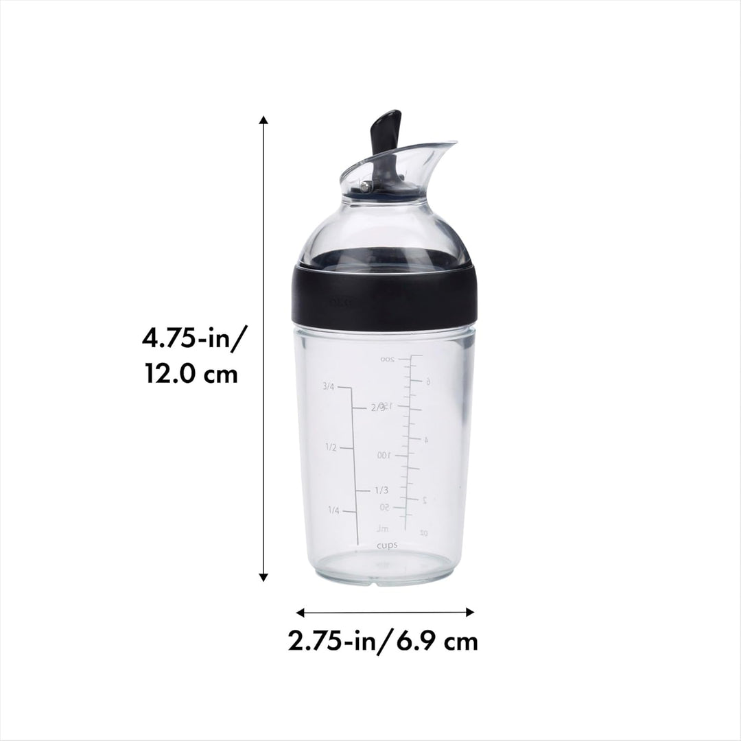 OXO Good Grips Salatdressing-Shaker klein, 250 ml – schwarz Schwarzer Shaker 200 ml, Schwarzer Shake