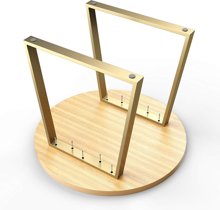 sossai® Trapez Tischkufen aus Stahl (pulverbeschichtet) TKG6 | Industrial Design | Farbe: Gold Messi