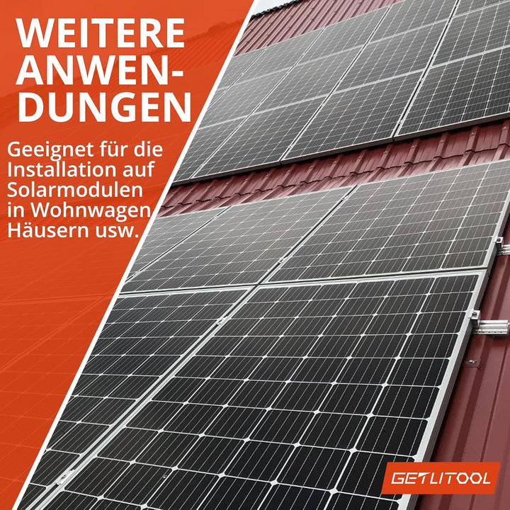 GETLITOOL Solarmodul Halterung 30mm Endklemme Kit, 10x Solarpanel Z Halterung Randklemme für Photovo