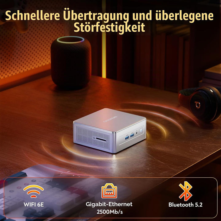 GEEKOM AI Mini PC Windows 11, AE8 AMD Ryzen 7 8845HS Mini Computer(8 Kerne 16 Threads, bis zu 5,1 GH