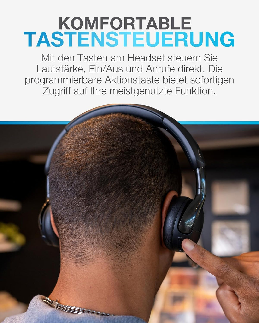 JLab Go Work 3 Bluetooth Headset mit Mikrofon - 70+ h, On-Ear, 18 Stück | USB-C Dongle, Geräuschunte