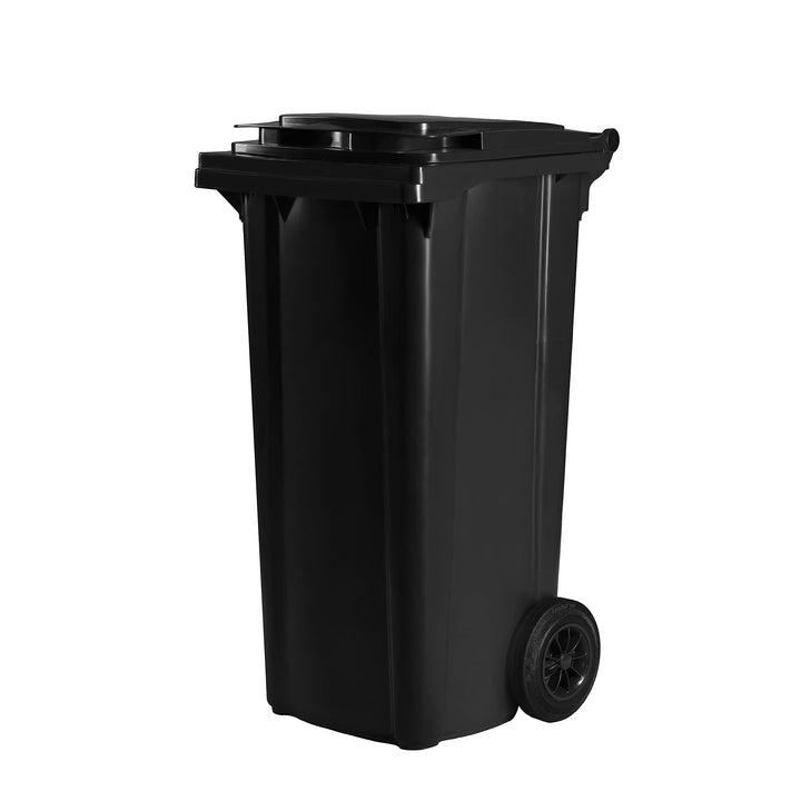 Hardwex Mülltonne mit 2 Rädern und Deckel, Müllgrossbehälter, Abfalltonne, Mülleimer, Volumen: 120 L