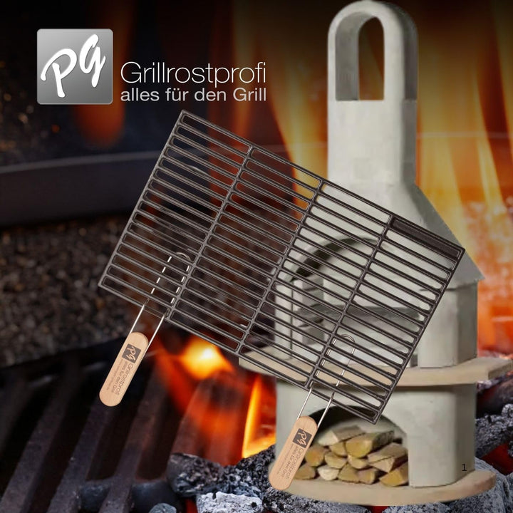 Grillrostprofi Gusseisen-Grillrost 54 x 34 cm mit abnehmbaren Handgriffen