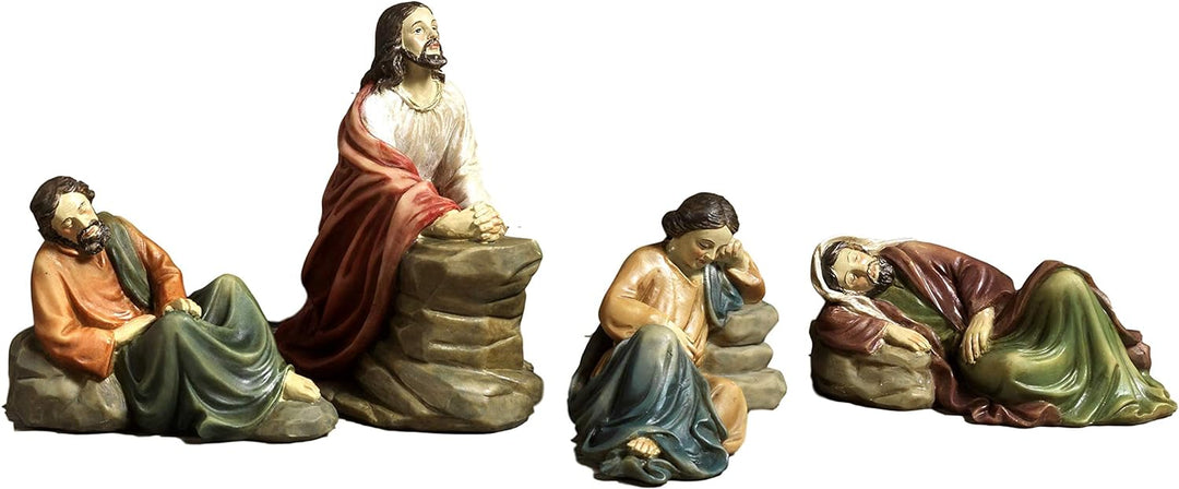 Paben Articoli Religiosi Set mit 4 Figuren Jesus Prega Garten Ostern Krippe aus Kunstharz 10,3 cm