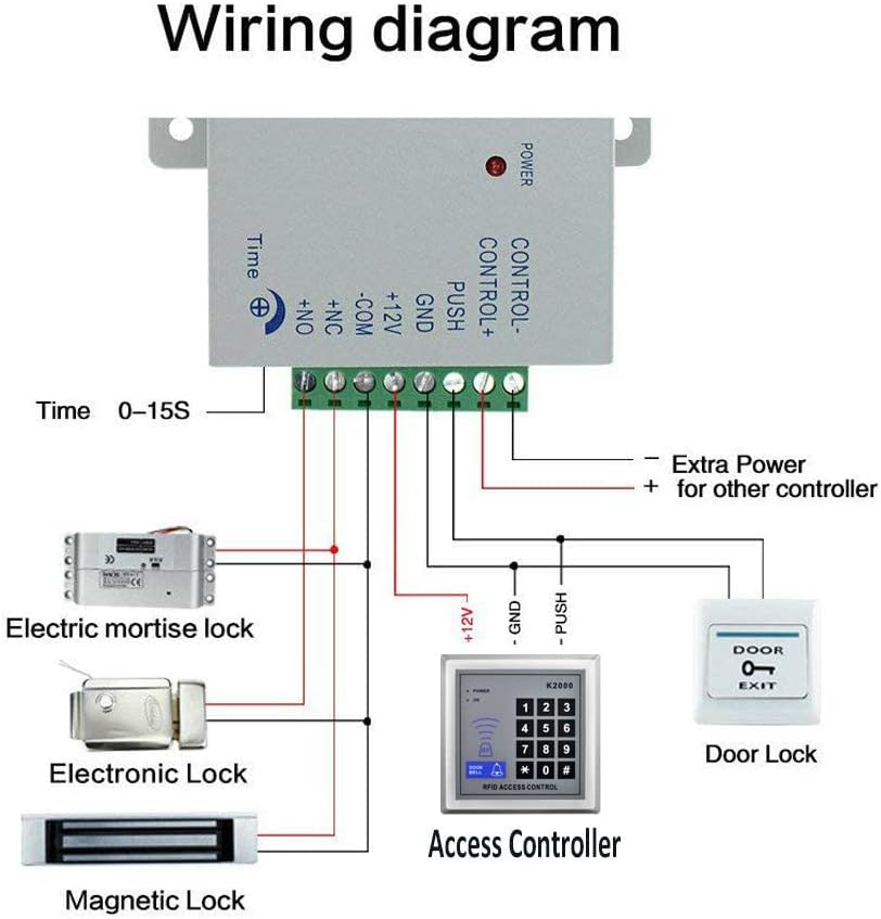 YAVIS Full Set RFID Türzugangskontrolle, System + elektrische Bolzenverriegelung + 110-240 V AC 12 V