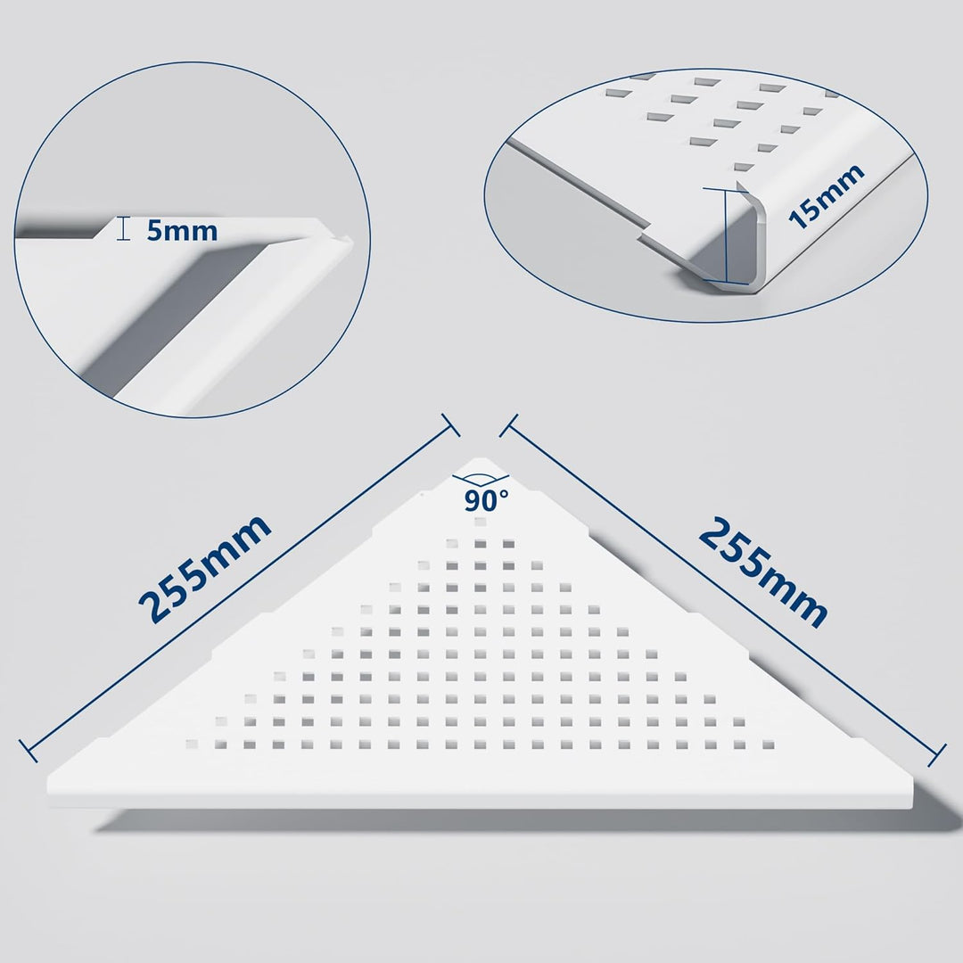 Neodrain Duschablage Eckregal Edelstahl 304 Duschregal Weisse Duschkorb für Badezimmer, Küche, 2 Stü
