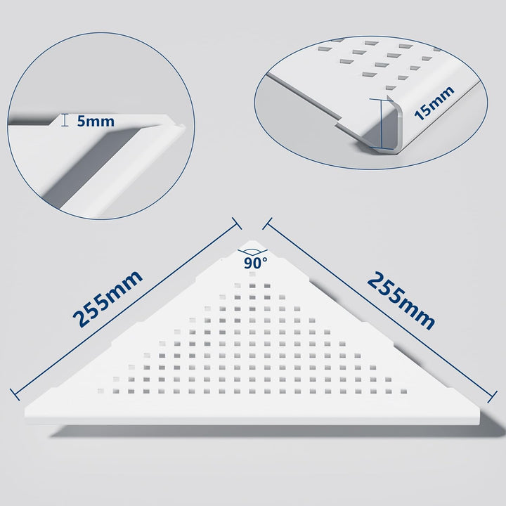 Neodrain Duschablage Eckregal Edelstahl 304 Duschregal Weisse Duschkorb für Badezimmer, Küche, 2 Stü