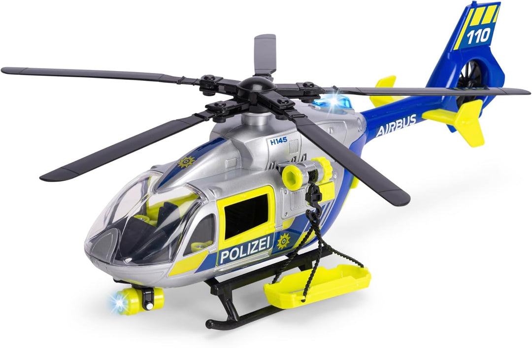 Dickie - Helikopter Police 36 cm, mit Lichtern, Geräuschen, Winde und Trage, 203716028038