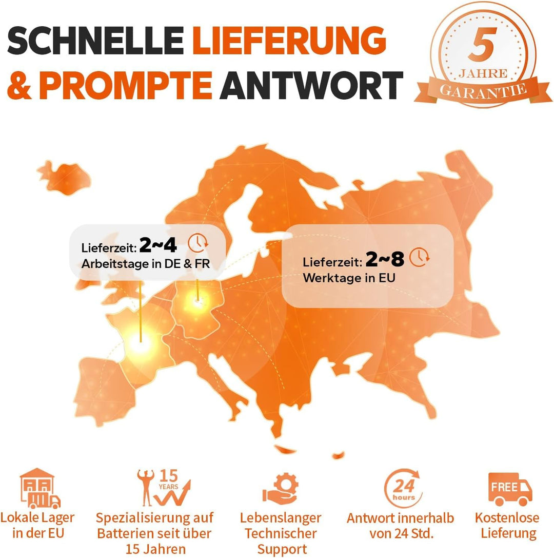 LiTime 12V 50Ah LiFePO4 Batterie mit Max. 15000 Zyklen und 10 Jahre Lebensdauer, Eingebautes 50A BMS