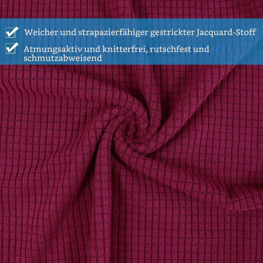 Universal Stretch Stuhlhussen 4er Set, Abnehmbarer Waschbarer Jacquard Spandex Stuhlbezug, Elastisch