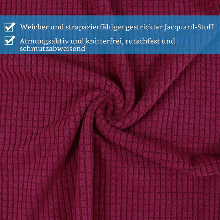 Universal Stretch Stuhlhussen 4er Set, Abnehmbarer Waschbarer Jacquard Spandex Stuhlbezug, Elastisch