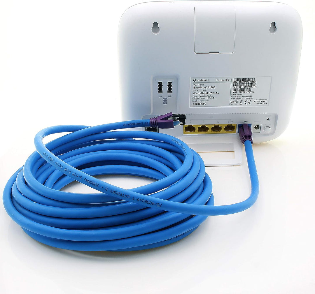 1CONN 10m Cat8 Gigabit Ethernetkabel Netzwerkkabel 40Gb s S FTP LSZH Cat 8 Datenkabel Rj45 blau - 1