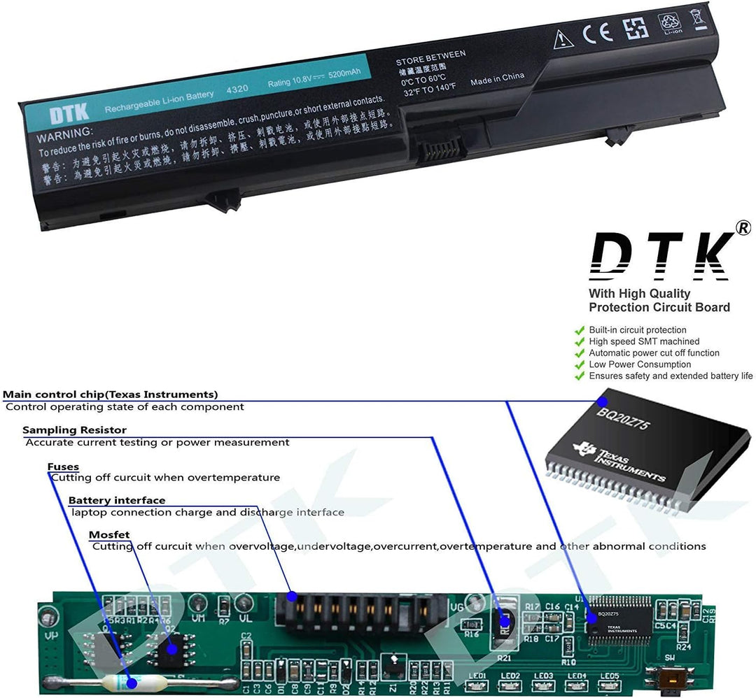 DTK Ultra Hochleistung Notebook Laptop Li-ion Akku für Compaq 320 321 325 326 420 421 425 620 621 62