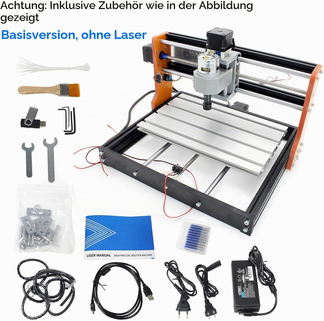 RATTMMOTOR Upgrade CNC 3018 Pro,3 Achsen GRBL Steuerung,mit X Y Z Achse Limiter+Not-Aus Funktion,DIY