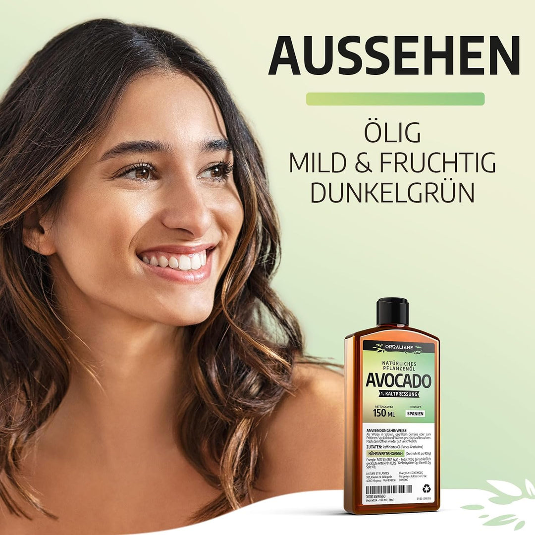 Avocadoöl 900ml - rein, natürlich, kaltgepresst, Avocado Oil zum Braten Grillen und als Würzöl oder