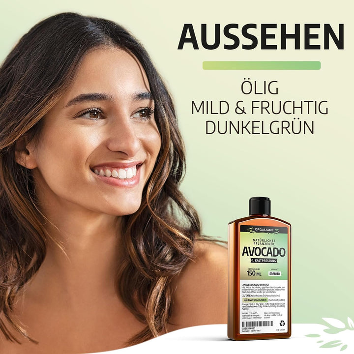 Avocadoöl 900ml - rein, natürlich, kaltgepresst, Avocado Oil zum Braten Grillen und als Würzöl oder