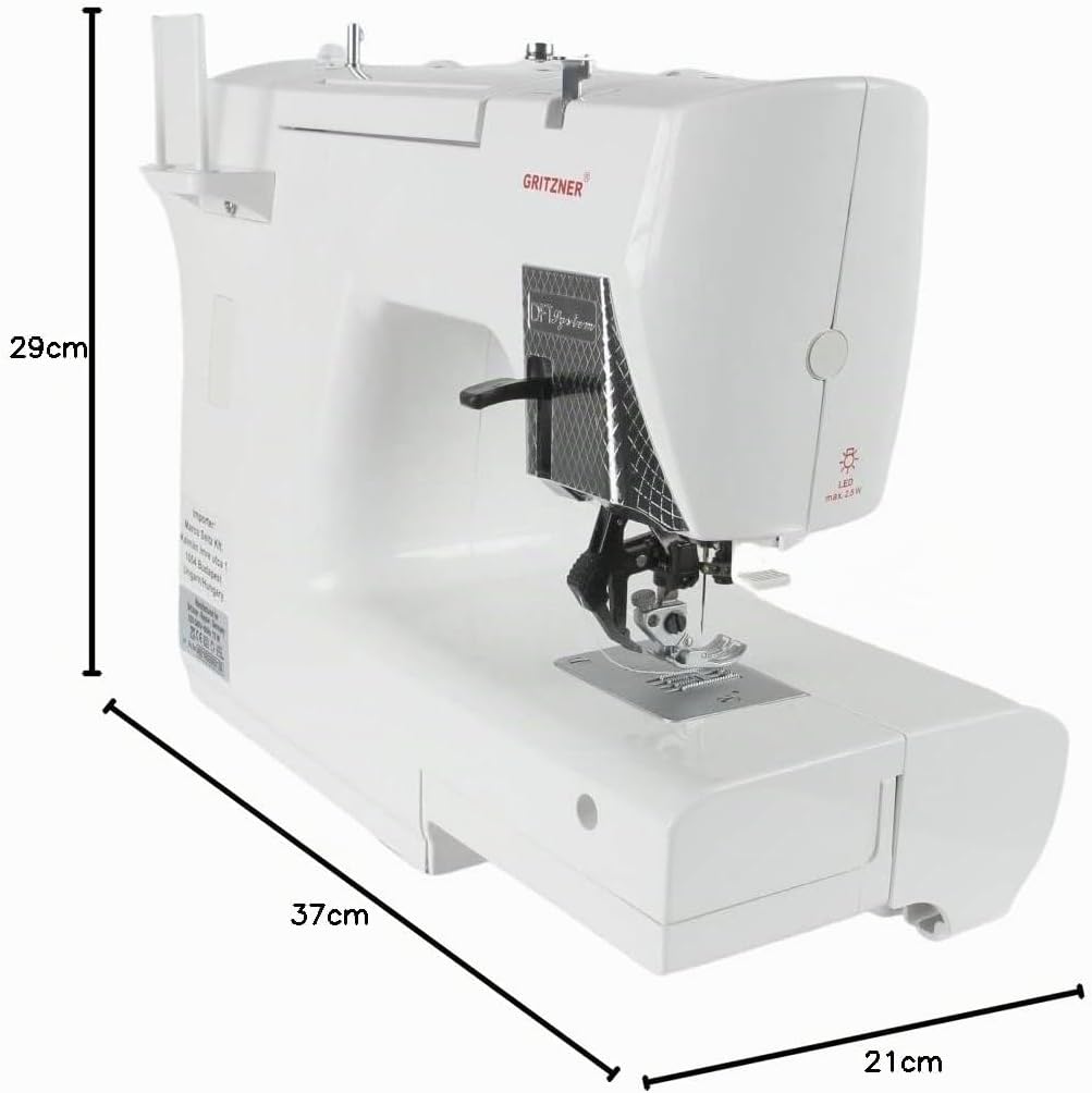 Gritzner Varimatic 935 IDT, robuste Freiarm-Nähmaschine mit eingebauten Obertransport - 32 Nutzstich