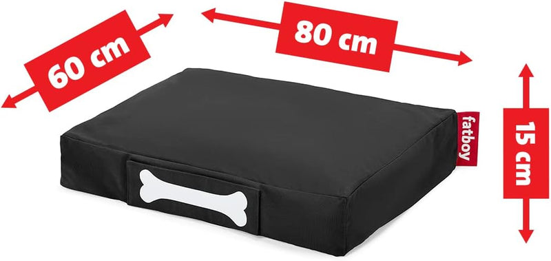 Fatboy® Doggielounge Stonewashed Small | Kleines Hundekissen in Schwarz | Abwaschbares Hundebett für