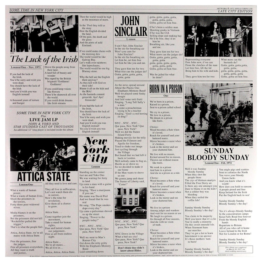 Some Time In New York City, Vinyl