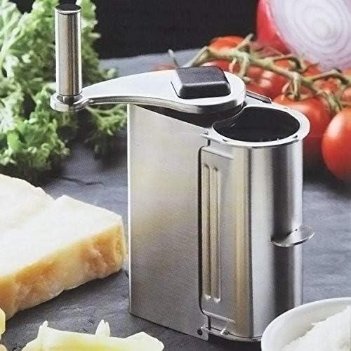 KitchenCraft World of Flavours Italienische Parmesanreibe, Parmesanreibe aus Edelstahl mit leicht dr