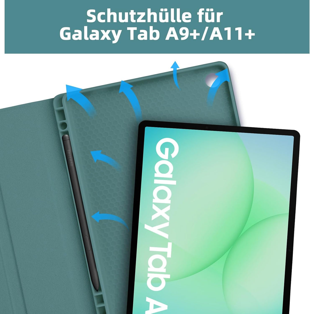 Bettdow für Samsung Galaxy Tab A9+/A9 Plus 2023 Tastatur Hülle, Deutsch QWERTZ Layout Abnehmbarer Be