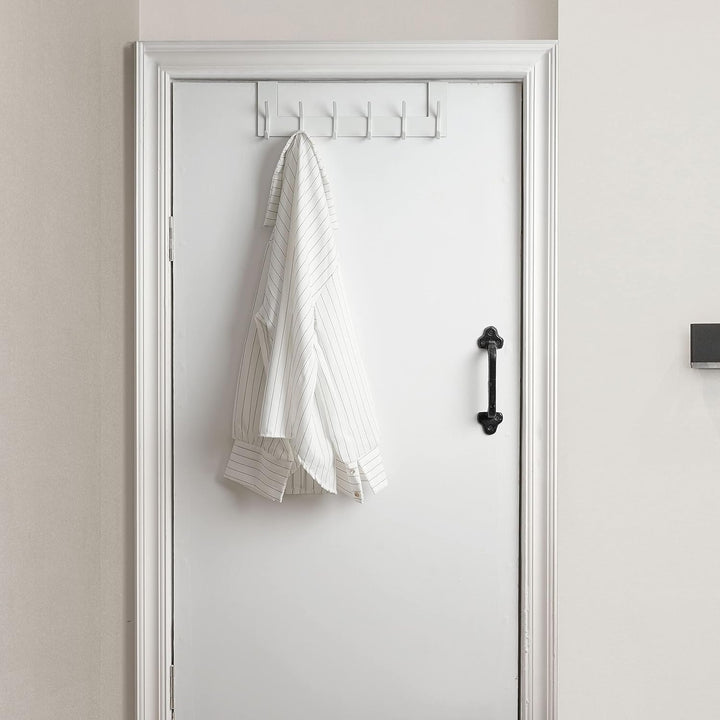 WEBI Türgarderobe mit 6 Haken,Türhaken zum Einhängen,Türaufhänger,Kleiderhaken Tür,Haken Tür,Türhake