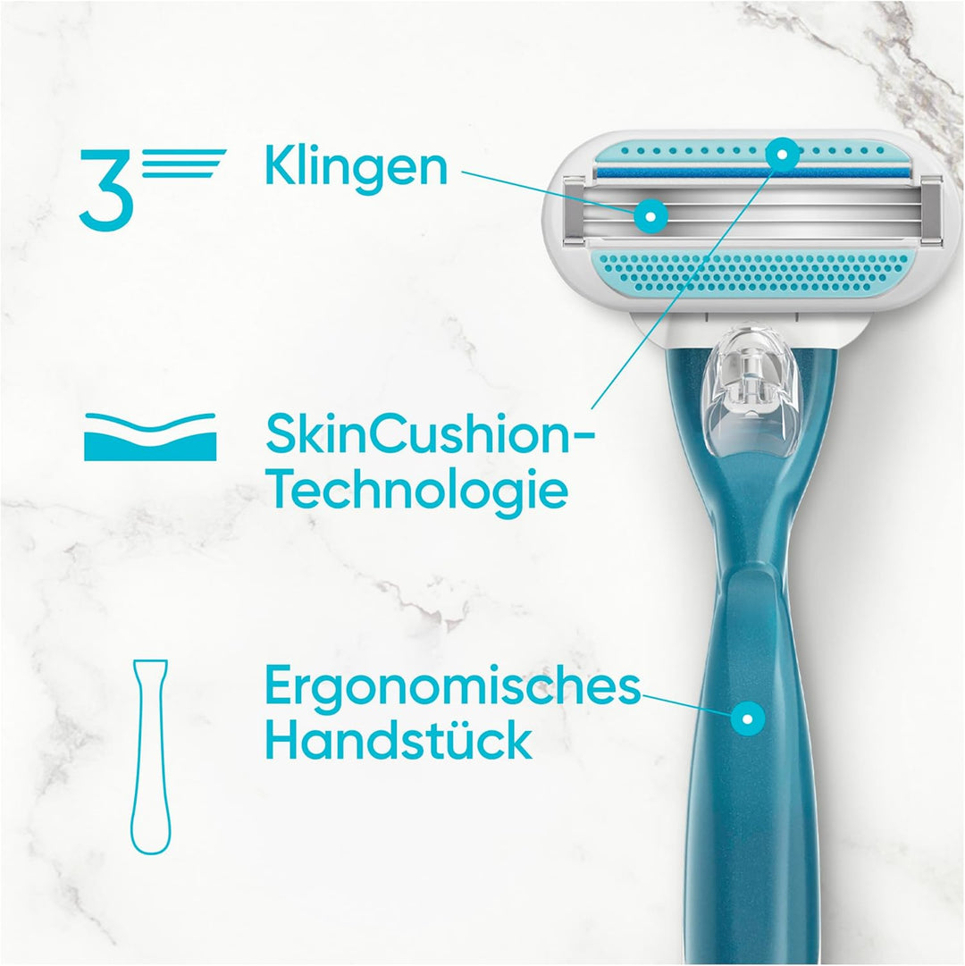 Gillette Venus Smooth Damenrasierer mit wiederverwendbarem Handstück 5 Ersatzklingen 1 stück (1er Pa