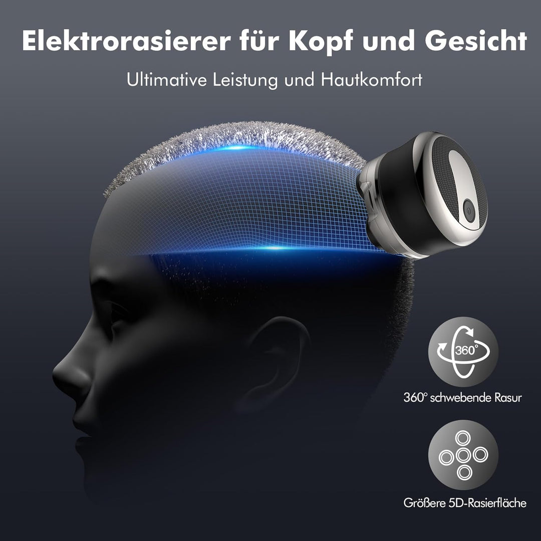 Glatzen Rasierer Herren Elektrisch, ETROBOT 5D Magnetischer Elektrorasierer- Kopfrasierer Glatze Her