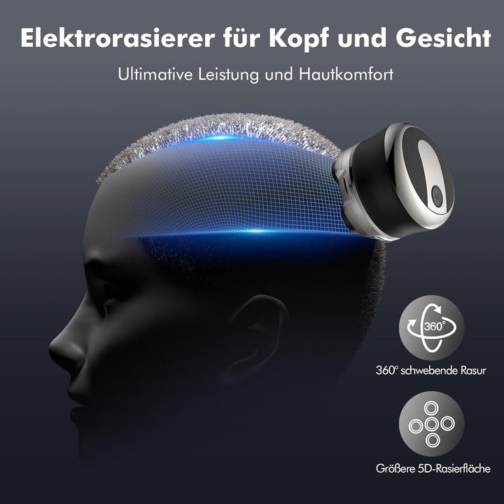 Glatzen Rasierer Herren Elektrisch, ETROBOT 5D Magnetischer Elektrorasierer- Kopfrasierer Glatze Her