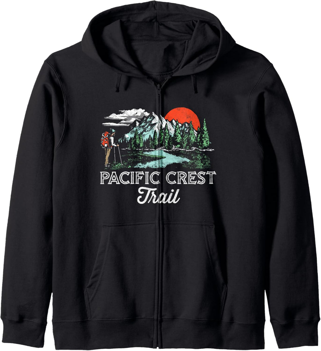 Pacific Crest Trail Vintage Distressed Backpacker Graphic Kapuzenjacke