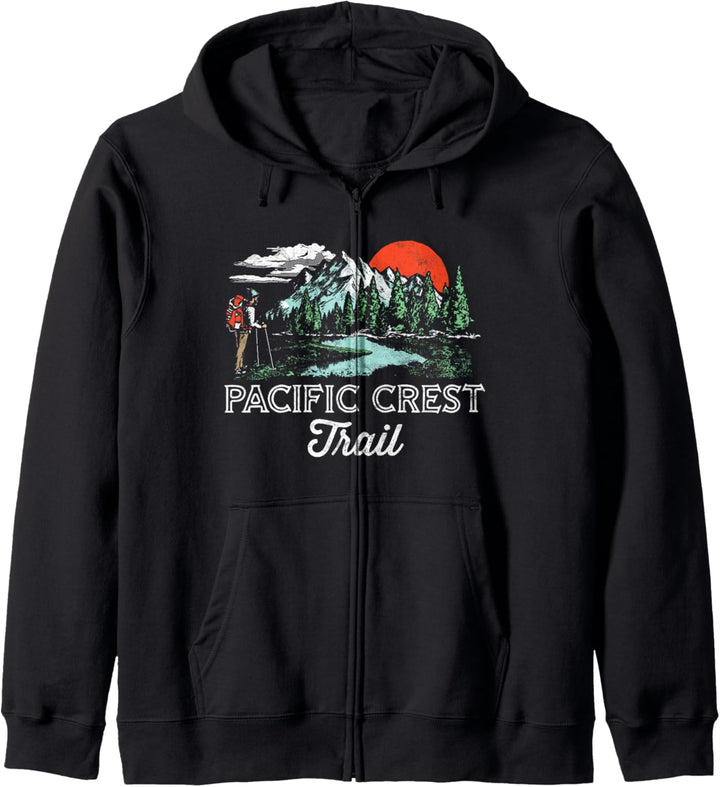 Pacific Crest Trail Vintage Distressed Backpacker Graphic Kapuzenjacke