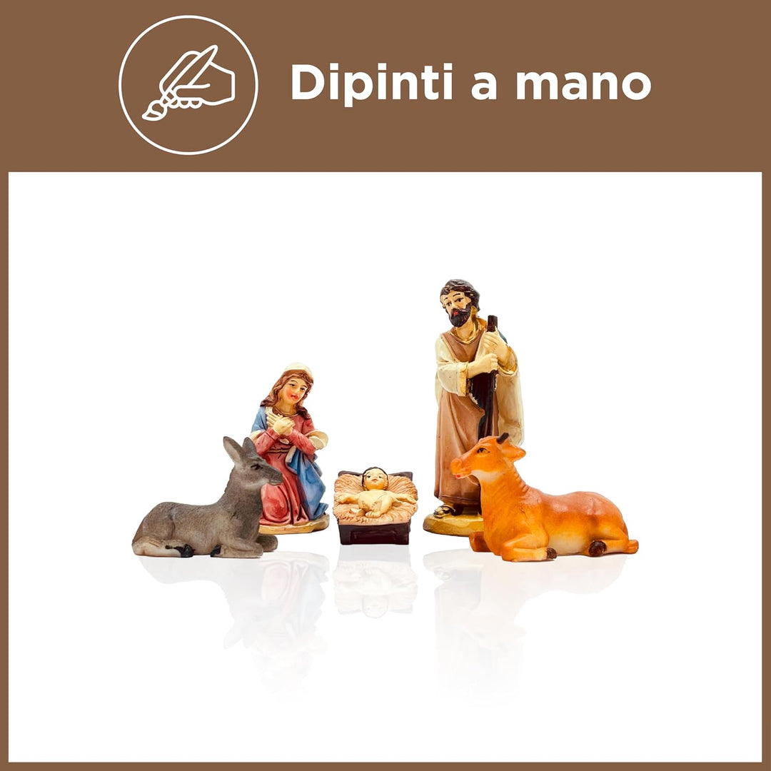 Gesar Krippenfiguren 3,5 cm 5 Stück - Set 5 Stück Krippe aus Kunstharz 3,5 cm - Krippenfiguren - Kri