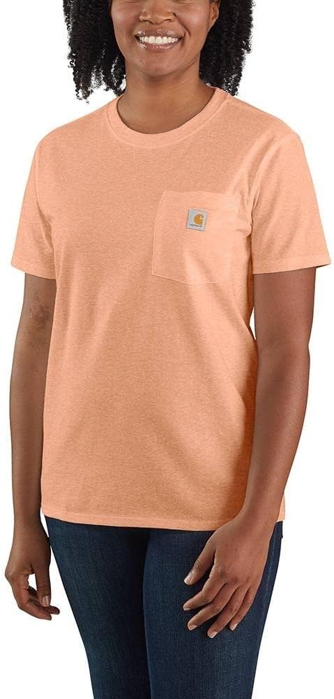Carhartt Damen Lockere Passform, Schweres Kurzarm Taschen Arbeits-T-Shirt, XS Ingwer Heather