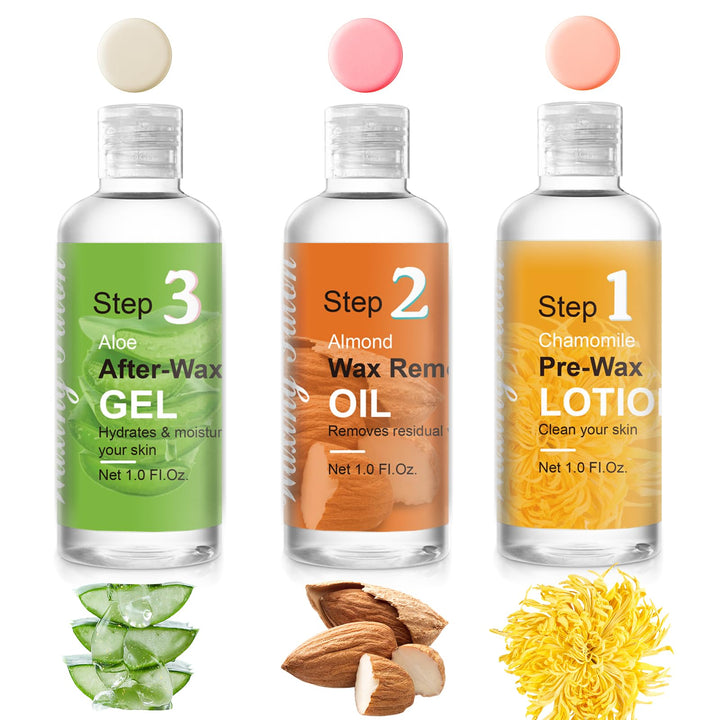 Demine Vor- und Nachwachspflege Kit, Professionelles Waxing Set für Frauen zu Hause, Pre Wax Cleanse