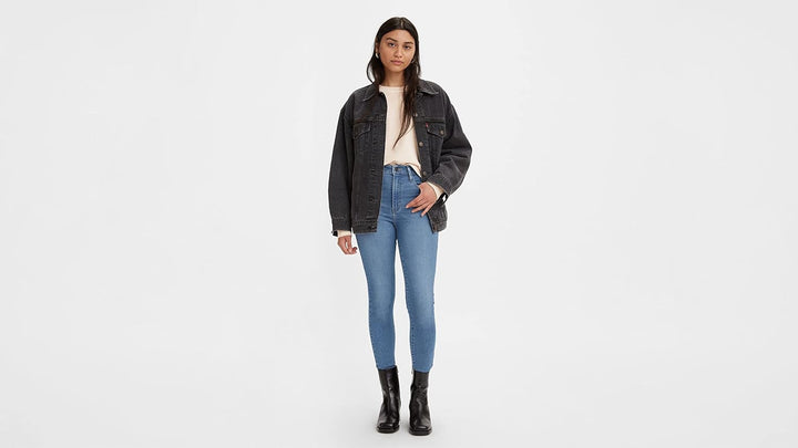 Levi's Damen Jeans Mile High Super Skinny 24W / 30L Dark Indigo Worn in, 24W / 30L Dark Indigo Worn