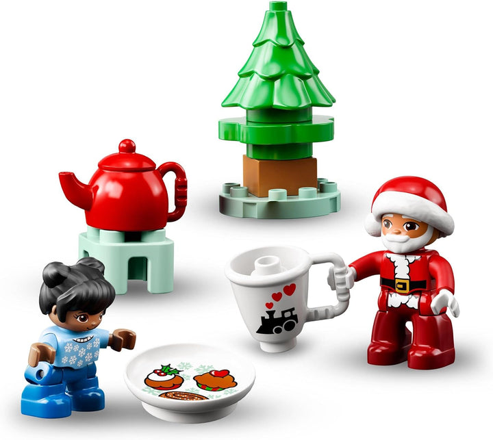 LEGO 10976 DUPLO Lebkuchenhaus mit Weihnachtsmann Figur, Weihnachtshaus-Spielzeug, Geschenk für Klei