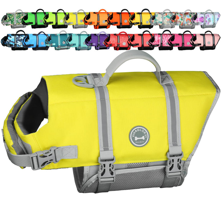 VIVAGLORY Rip Stop Schwimmweste Hund, Hundeschwimmweste, Schwimmhilfe &amp; Auftrieb, Rettungsweste Hund