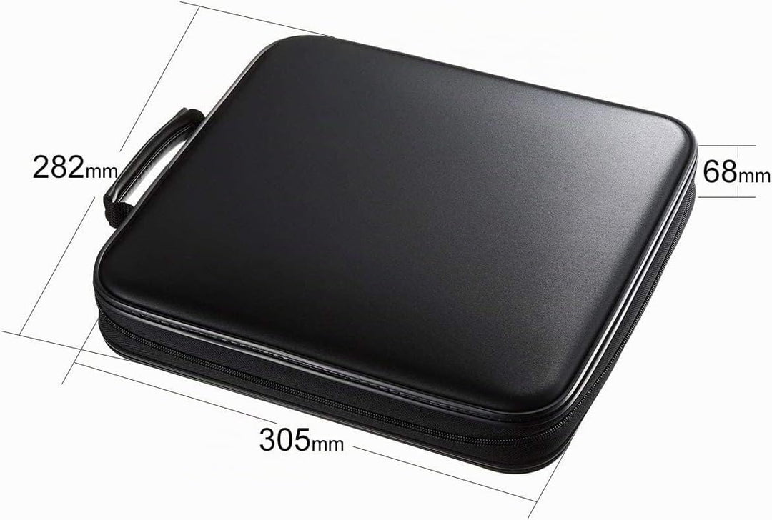 SANWA CD Tasche 160 Kapazität, Tragbare CD/DVD/Blu-ray Aufbewahrung mit Reissverschluss und Griff, H