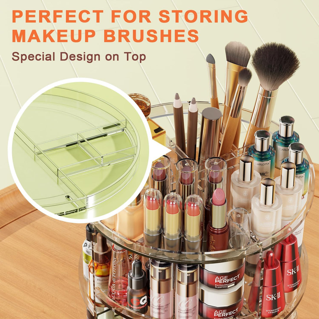 Auxmir Make Up Organizer, Schminktisch Organizer, 360° Drehung Kosmetische Aufbewahrungsbox, Kosmeti