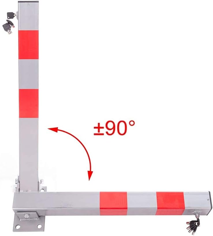 RMAN Parkpfosten Parkplatzsperre 70cm Klappbare Absperrpfosten mit 5 Schlüsse Sperrpfosten Robust un