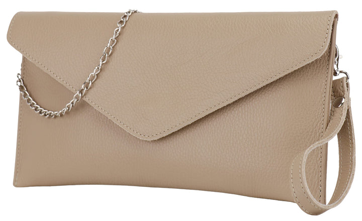 SH Leder Echtleder Clutch Umhängetasche kleine Tasche elegant Abendtasche in genarbt Rindleder mit T