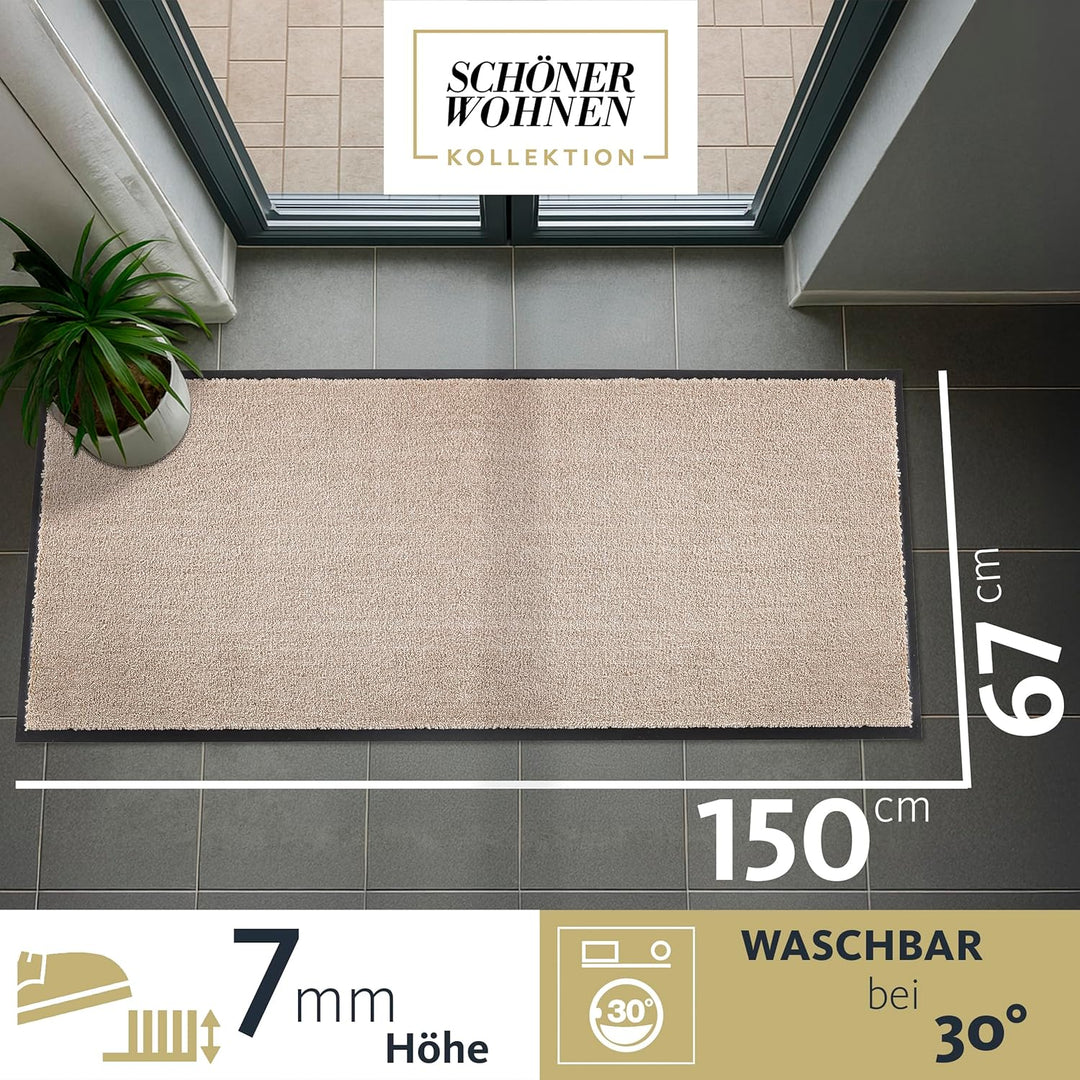 Schöner Wohnen Kollektion strapazierfähige Schmutzfangmatte Miami – getuftete Fussmatte 67x150 cm in