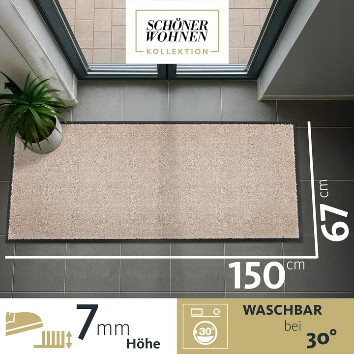 Schöner Wohnen Kollektion strapazierfähige Schmutzfangmatte Miami – getuftete Fussmatte 67x150 cm in