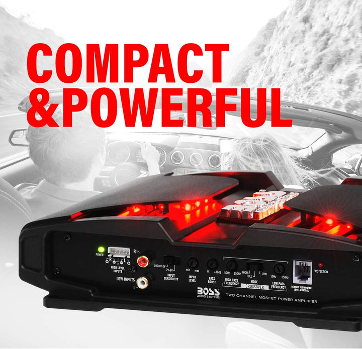 BOSS Audio PT1000 Phantom 1000 W 2 Kanal, Klasse A/B-Verstärker