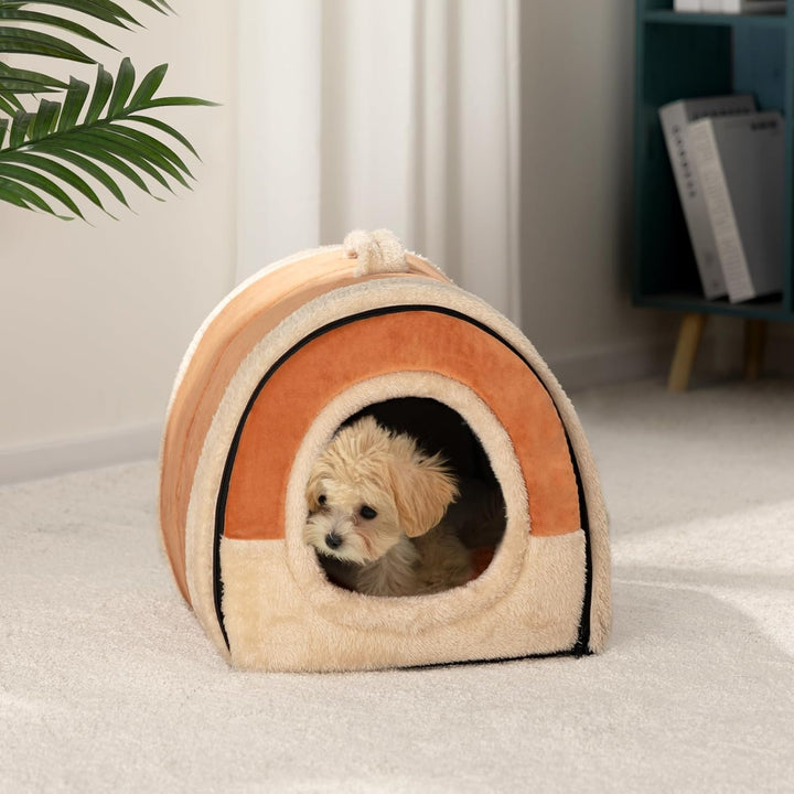 Hollypet Katzenbett Kleines Hundebett, 2-in-1 Faltbare Haustierbett für Katzen &amp; Kleine Hunde, Warme