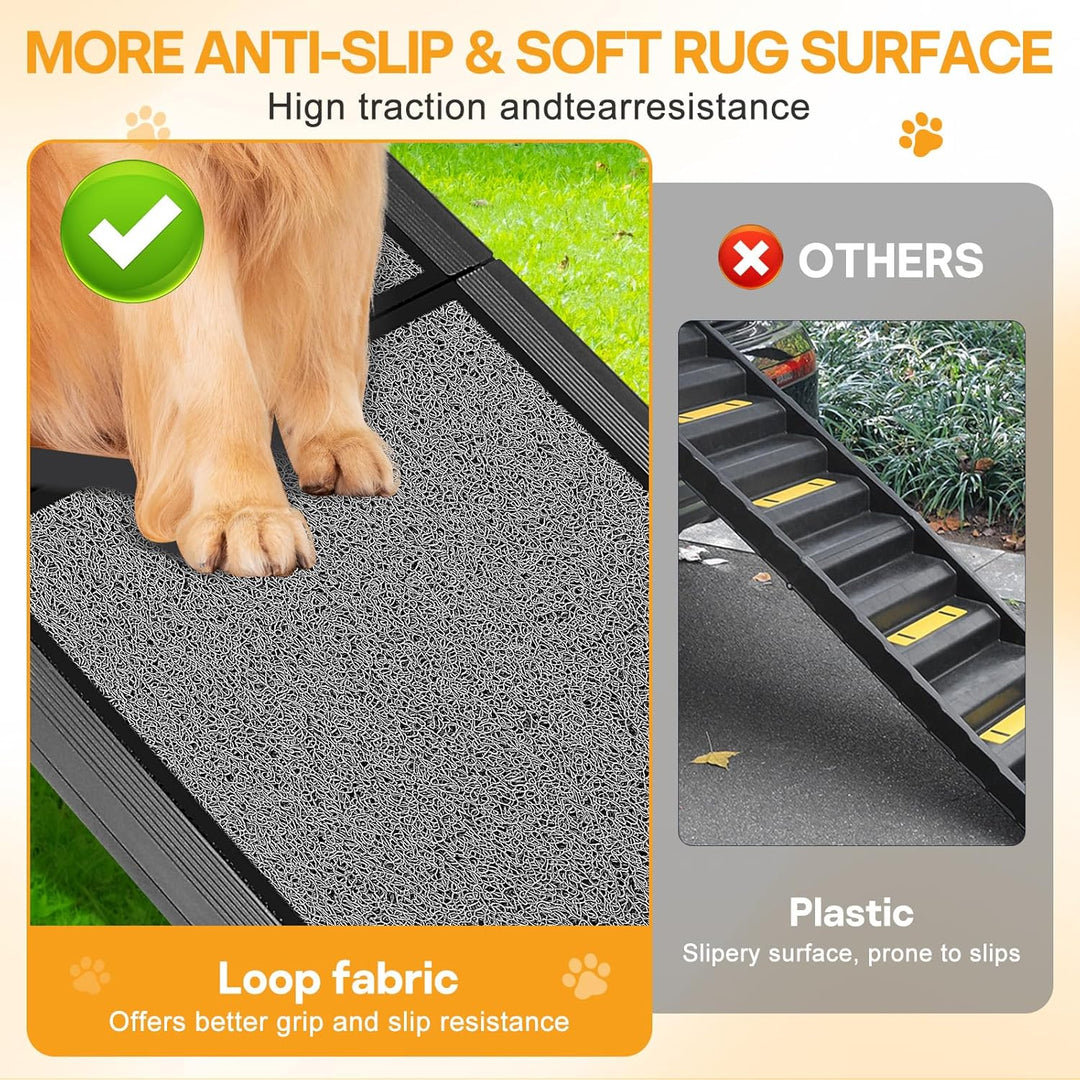 Hunderampe Auto Klappbar, Hundetreppe Auto Hunde Bis 115kg Einstiegshilfe Hundetreppe, Hundetreppe A