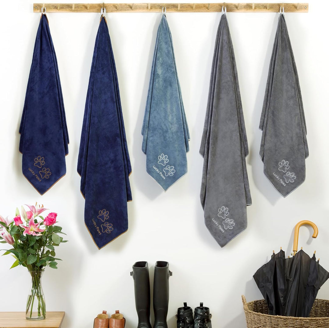 Lucky Paws® Hundehandtuch - 140x70cm XL Hundehandtuch extra saugfähig - schnell trocknend, luxuriös